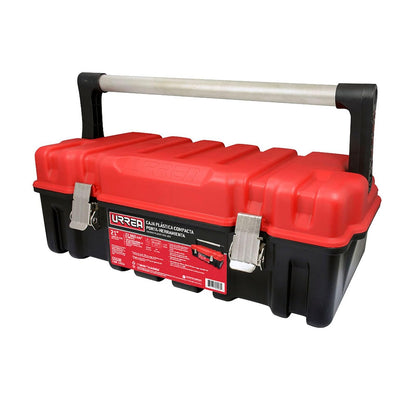 Urrea Caja Portaherramientas Plástica con Charola - Compacta - 21" x 11" x 7" - Tapa roja