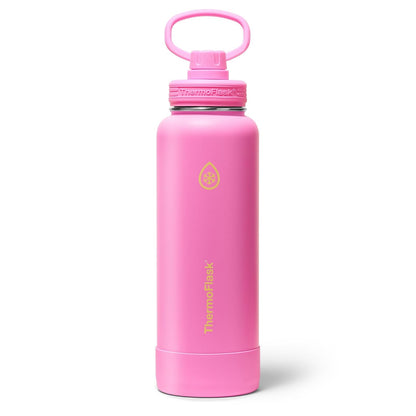 ThermoFlask Botella de Agua Acero Inoxidable con Tapa de Popote - 1.2 Litros - Rosado Shocking - 1