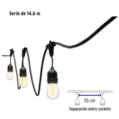 Volteck Lait SL-14L Serie de 24 luces de LED para exterior, 14.6 m, 24 Portalámparas, pack of/paquete de 1