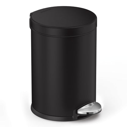 simplehuman Papelera para baño, 4,5 litros, Negro Mate