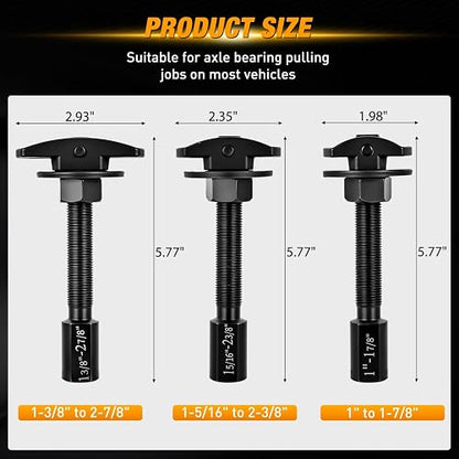 GOOACC Juego de 3 Extractor de rodamientos de Eje Trasero, Kit de Herramientas de extracción de Extractor de rodamientos de Eje con 3 tamaños de 1 a 1-7/8 Pulgadas, 1-5/16 a 2-3/8 Pulgadas y 1-3/8