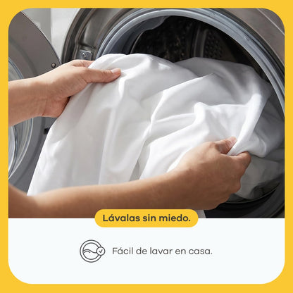 Nooz Juego de Sábanas Essential Microfibra Suaves y Fáciles de Lavar, Blanco, Tamaño Queen, NOSH1003