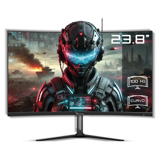 Xzeal Monitor 23.8" Xzeal XST-570-1 Panel Curvo VA FHD 100Hz 5ms 1xVGA + 1xHDMI + Vesa 100x100mm Negro