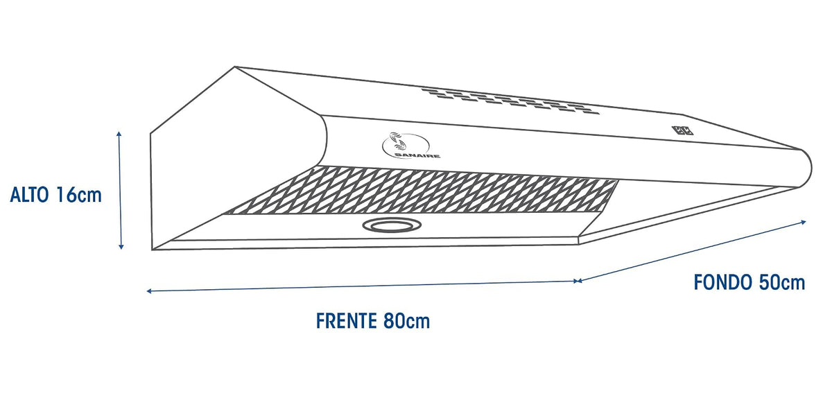 SANAIRE ORION80NM Campana de Pared, Orion 80cm Negro Mate