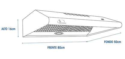 SANAIRE ORION80NM Campana de Pared, Orion 80cm Negro Mate