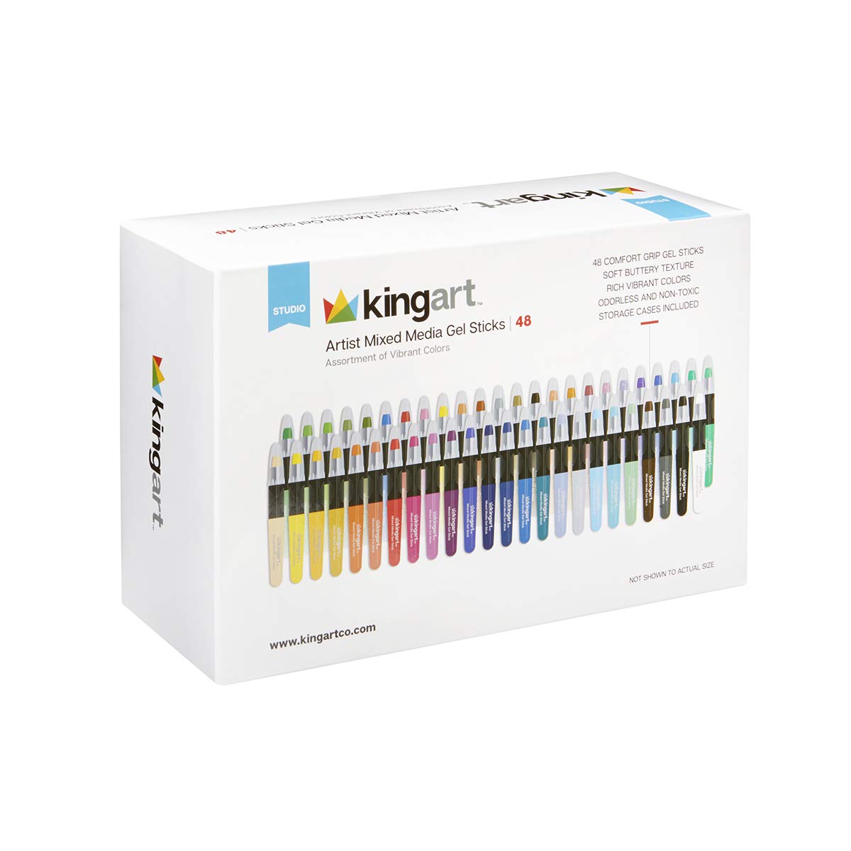 KINGART Juego de 48 lápices de colores únicos, varios colores