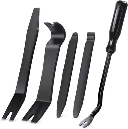 GOOACC Kit de Herramientas para Desmontaje de Molduras y Paneles Automotrices, 5 Piezas - Negro -
