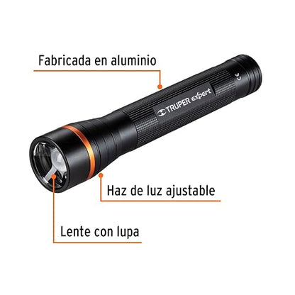 Truper Expert LINA-3DN, Linterna de pilas, 530 lúmenes, LED Cree alta luminosidad