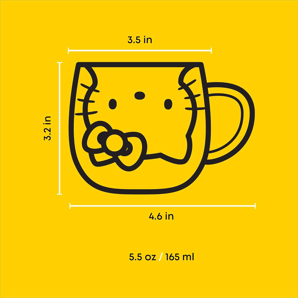 JoyJolt Hello Kitty Taza de café 3D, taza de vidrio de doble pared de 6 onzas con diseño 3D, vaso de chupito de espresso aislado, taza Kawaii Sanrio para café o té de doble tiro, cosas de cocina Hello