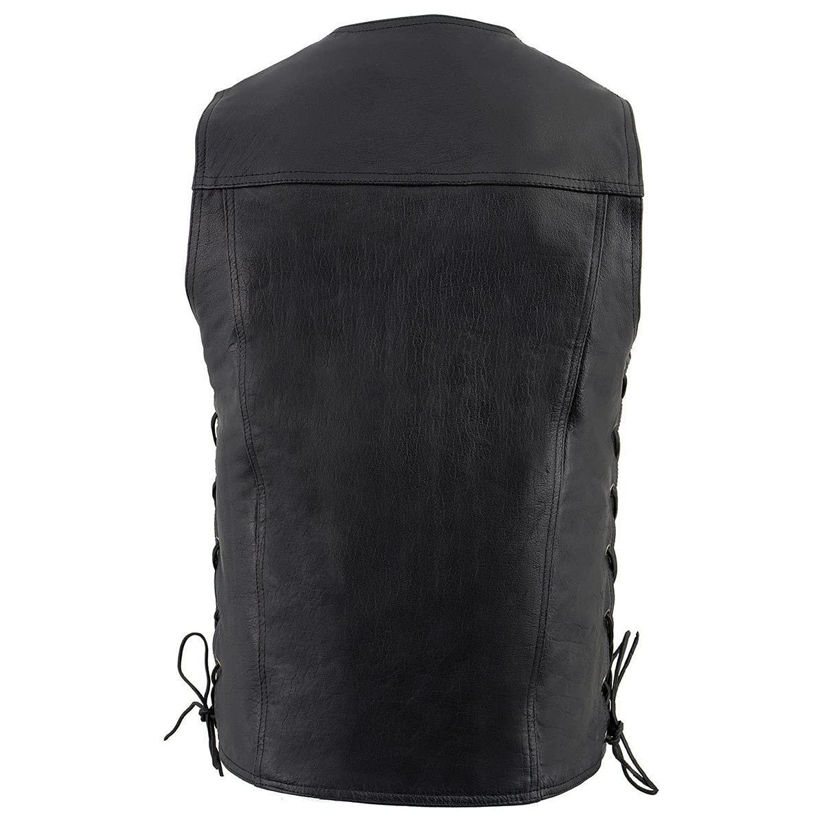 Milwaukee Leather Lkm1360 LKM1360 - Chaleco de piel negro para motociclista para hombre Hombre