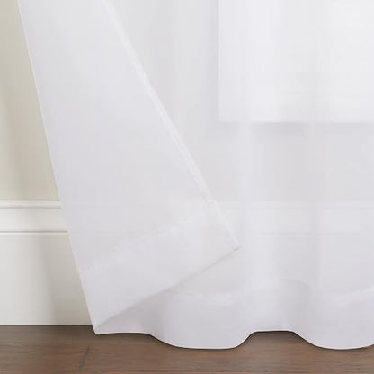 Eclipse Kiara - Cortinas Modernas de Gasa Transparente con Ojales para Ventana de recámara (2 Paneles), 54 x 84 Pulgadas, Color Blanco