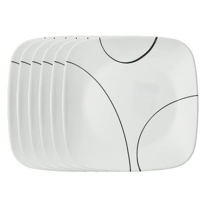 Corelle, 1107744, Square Simple Lines Trinche, Set de 6 Piezas