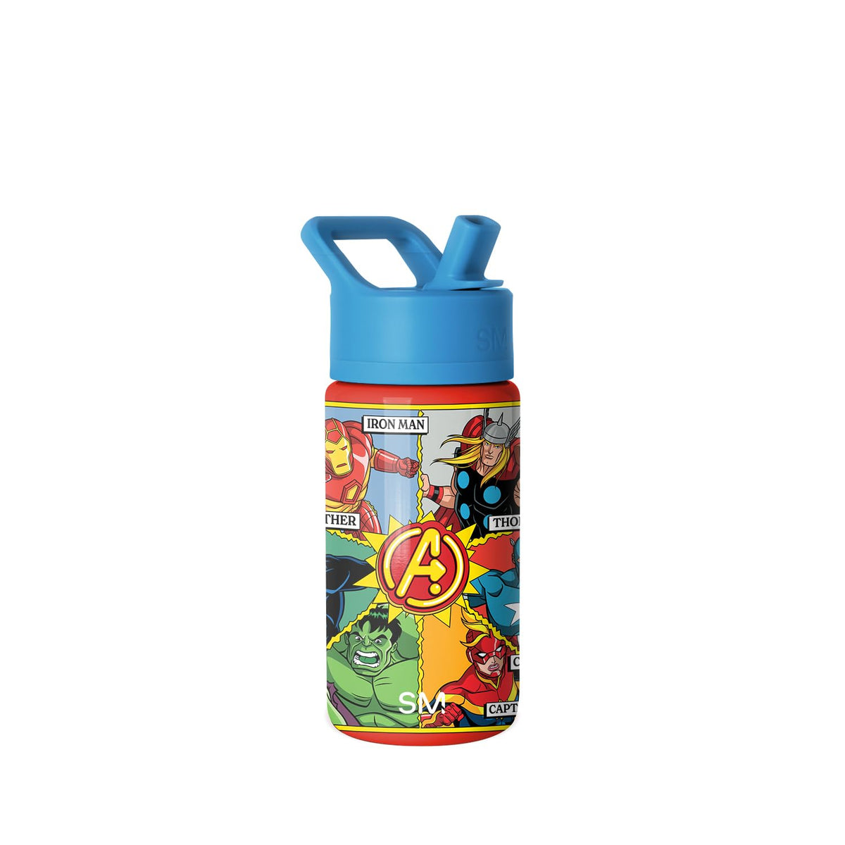 Simple Modern Botella de Agua Summit para Niños 18 oz, Diseño Bob Esponja - Marvel: Comic de Vengador - 0.4 Litros