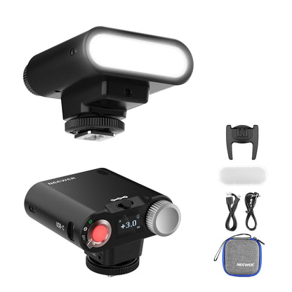 NEEWER Z160 Flash Contacto Unico Compatible con Canon Nikon Sony Fuji y Olympus, GN14 22W 6000K Speedlite Modo A/M Potencia 1/1-1/128, 1100mAh Batería MAX Potencia 650W, Reciclaje 1,5 s