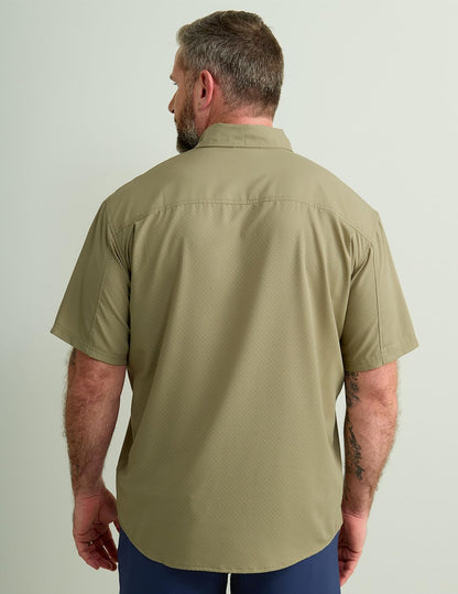 HUK Tide Point - Camisa de Manga Corta con Botones para Hombre Camisa Abotonada para para Hombre