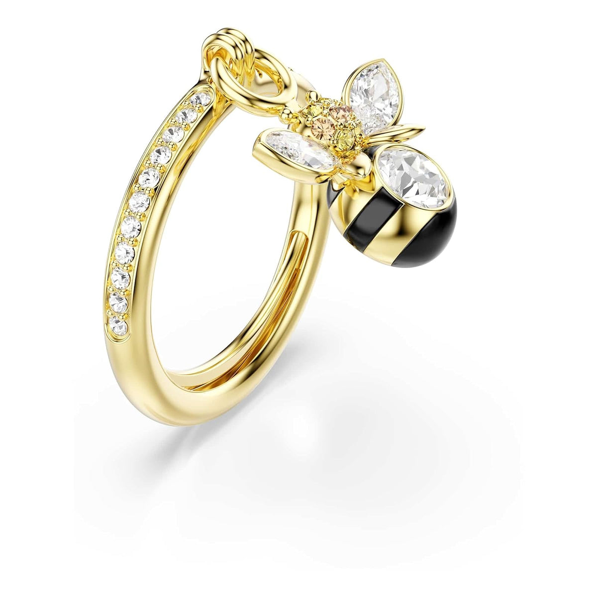 Anillo con motivo Idyllia de Swarovski, cortes mixtos, abeja, multicolor, chapado en oro rosa