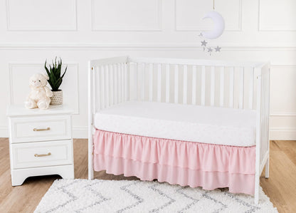 American Baby Company - Sábana Bajera Ajustable de 100% algodón Natural de 52 x 28 Pulgadas, Suave, Transpirable, hipoalergénica y Suave, con Estrellas Rosas y Lunas, Neutro para niños y niñas