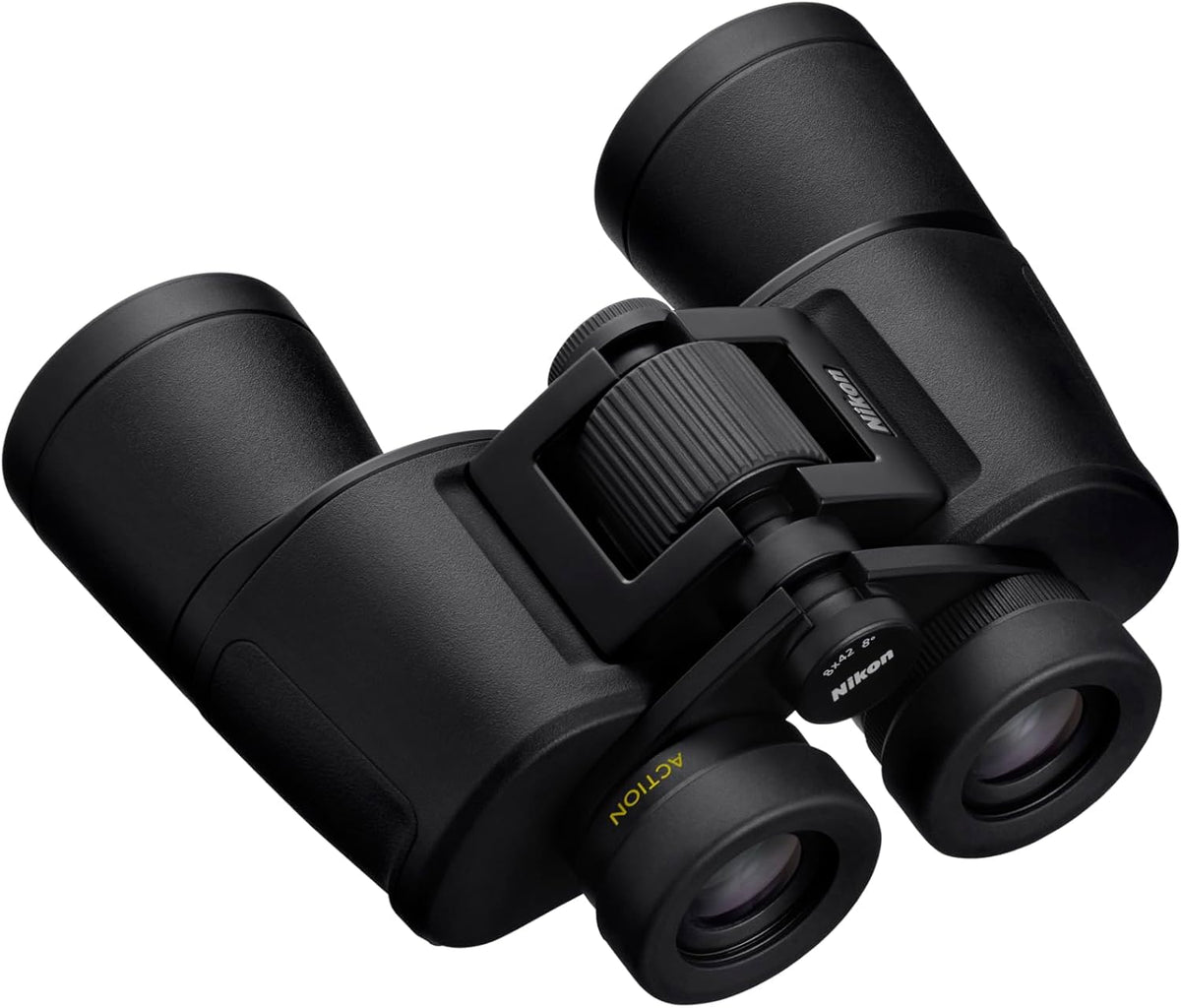 Nikon Action - Binocular de 8 x 42 | Óptica Revestimiento de Revestimiento múltiple, Brillante, Vista Amplia, Potencia 8X, caperuza Ajustable de Giro y Deslizamiento y diseño Porro-Prism