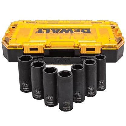 DEWALT - Juego de llaves de vaso de impacto profundo, 7 piezas, 1/2" métricas (DWMT74737)