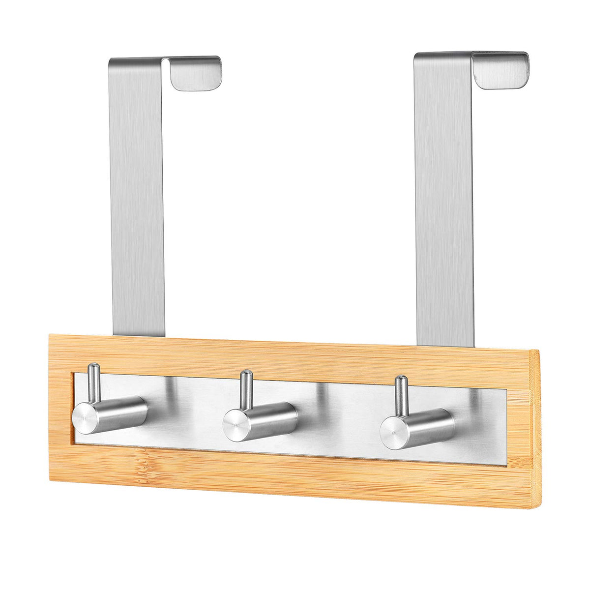 Bamboo Stainless Steel Towel Door Hooks (3 Hook)
