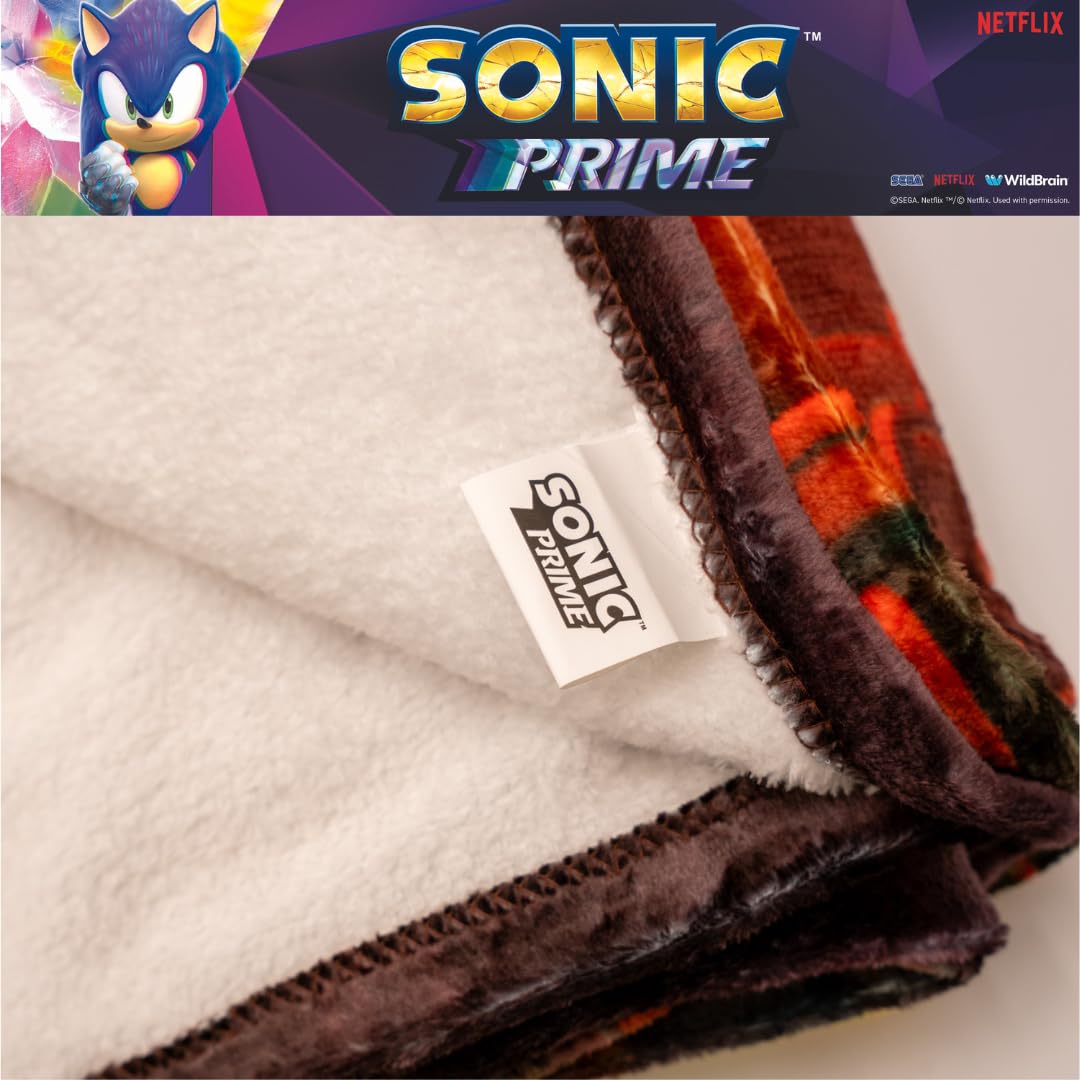 Sonic The Hedgehog Prime Anime Bedding - Manta de Seda súper Suave, 46 x 60 Pulgadas, (Producto con Licencia Oficial)