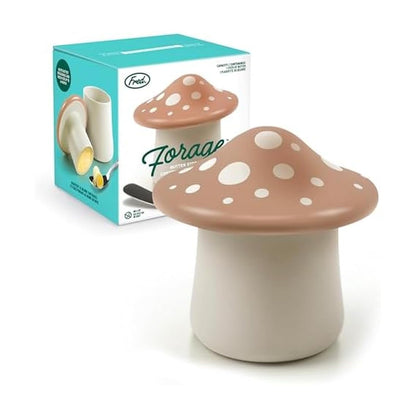 Fred FORAGE - Recipiente de almacenamiento de mantequilla de hongos, accesorio de cocina único para almacenar y servir mantequilla, diseño divertido y funcional