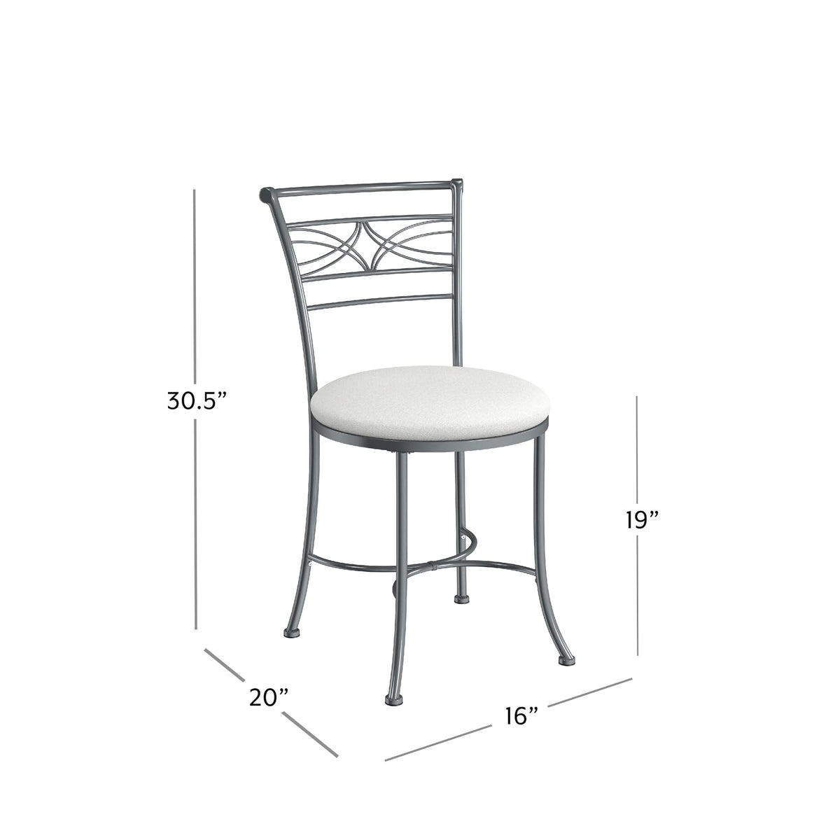 Hillsdale Furniture Dutton - Taburete de Cambiador, Chapado en Cromo