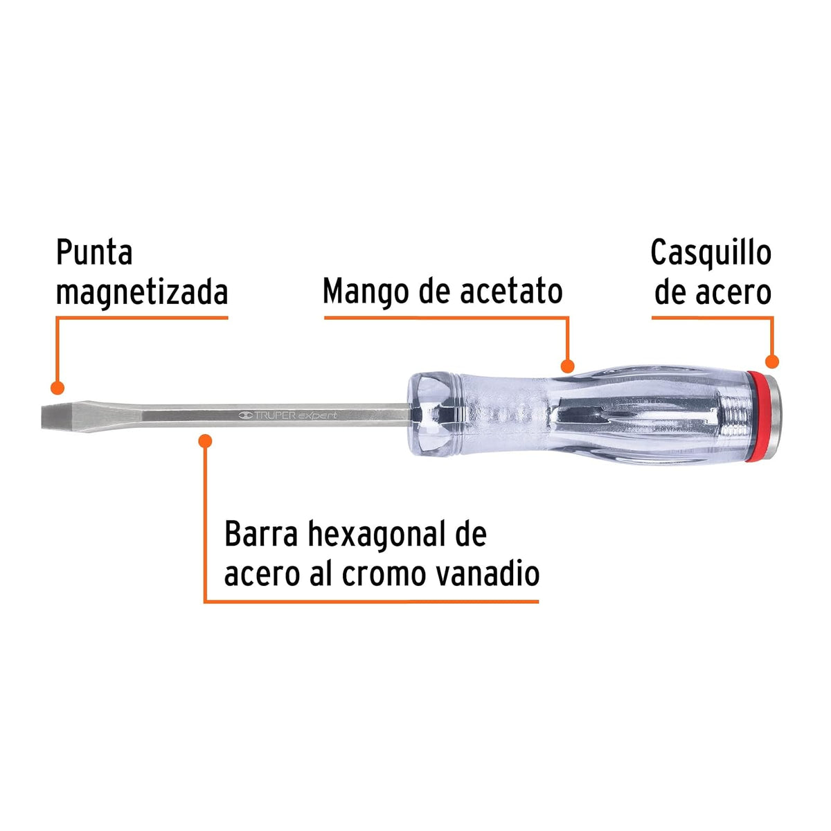 Truper GO-1/4X4P, Desarmador de golpe, 1/4X4", plano