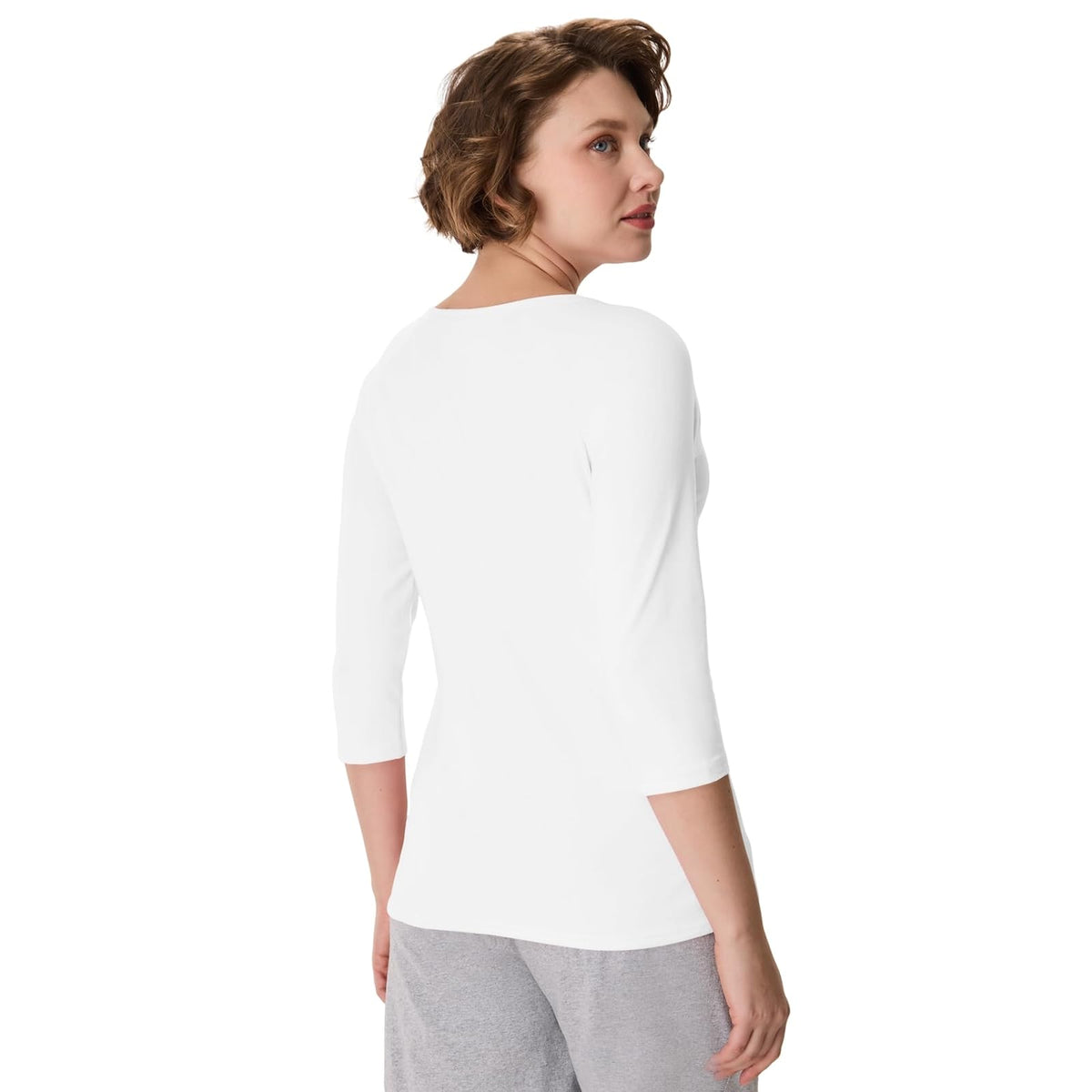 Hanes Playera de Manga raglán de algodón elástico Camisa para Mujer
