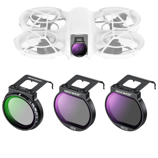 NEEWER Juego de Filtros para Drone Neo, Paquete de 3 CPL/ND8/ND32 Polarizador Circular de Densidad Neutra Accesorios para Drones Vidrio Óptico HD Multicapa Delgado Compatible con dji Neo, FL-N27