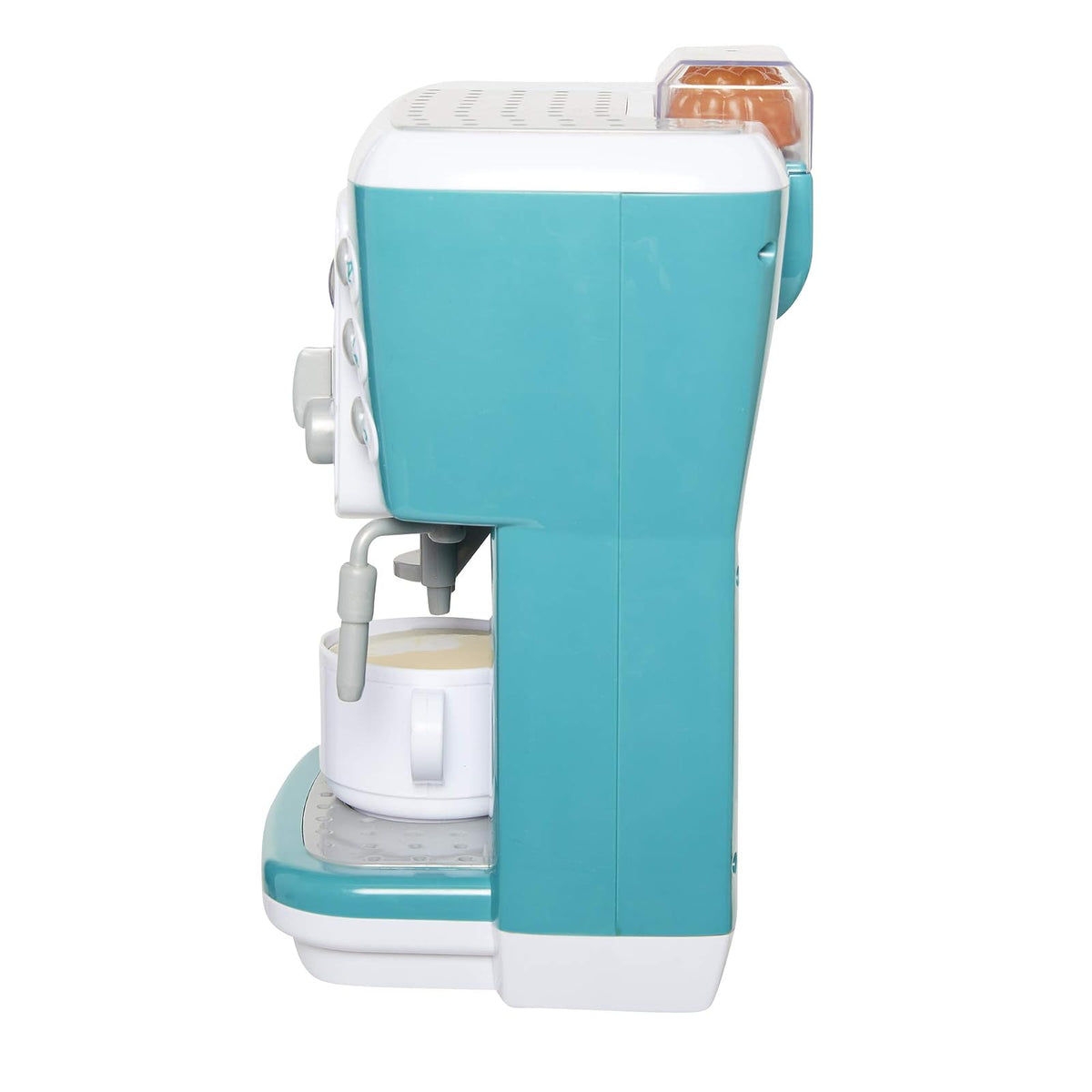 BLACK+DECKER Junior Coffee Maker Role Play Pretend Kitchen Appliance for Kids with Realistic Action, Light and Sound - Plus Toy Coffee Mug for Imaginary Brewing Fun