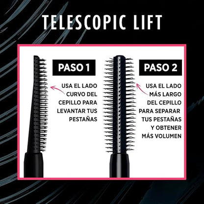L'Oreal Paris Mascara de pestañas Telescopic Lift A Prueba de Agua, Negro, 10 ml