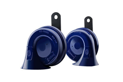 HELLA Claxon/Bocina de caracol AZUL 400/500Hz (012010801) Para Auto/Vehiculo/Automóvil/Carro, SUV/Camioneta, Motocicleta, Camión, Universal.