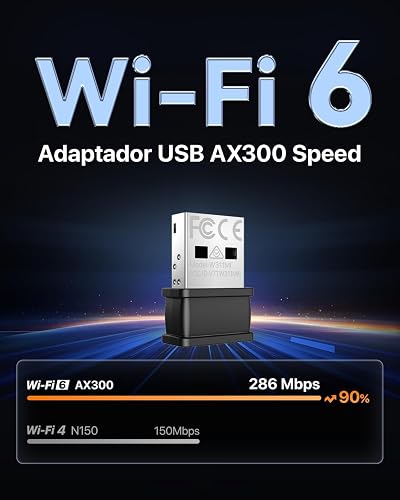 Tenda W311MI Adaptador WiFi 6 USB AX300,2.4GHz, USB WiFi para PC, Alta Velocidad 300Mbps, Antena Interna, WiFi Dongle, Ap Integrado, Seguridad WPA/WPA2, Compatible con Windows 7/10/11