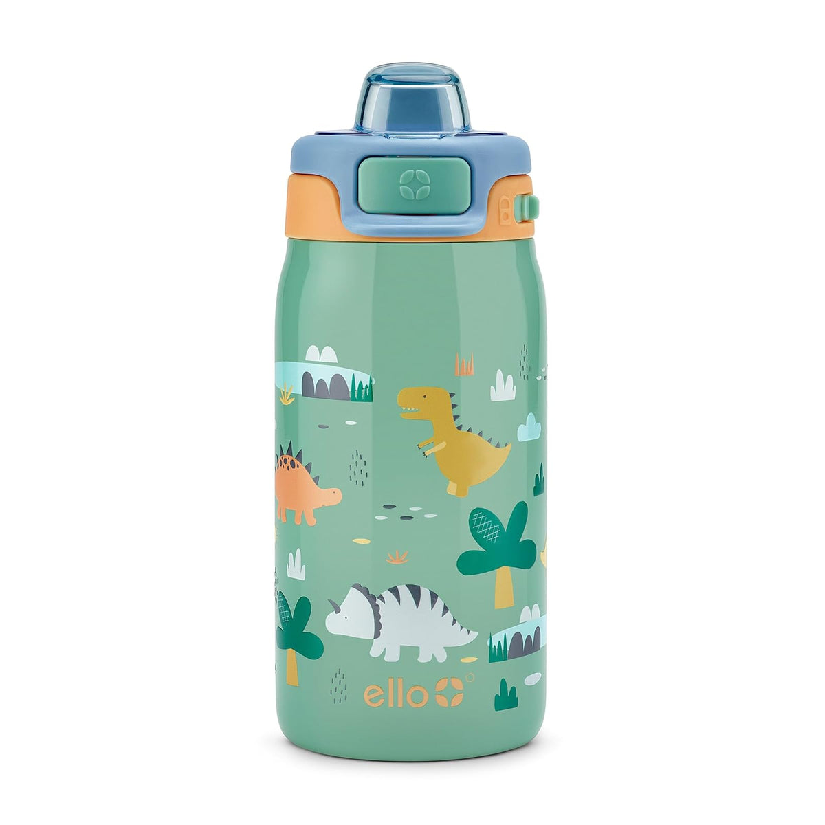 Ello Kids Pop & Fill Botella de agua de 12 onzas con tapa de llenado rápido, acero inoxidable aislado al aspiradora de doble pared, a prueba de fugas, sin BPA, sorbos y chug, para escuela, loncheras