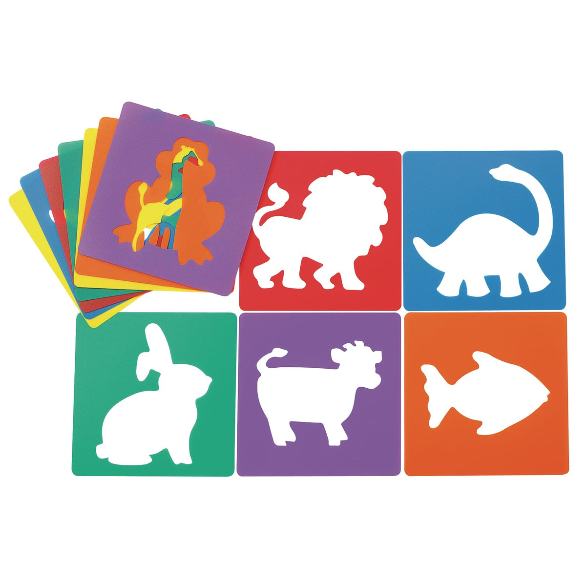 Colorations - EANST - Juego de 12 plantillas de plástico de 8 pulgadas para niños y manualidades