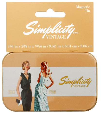 Simplicity clásico 559347010 Retro Fashion - Recipiente magnético pequeño para Almacenamiento de Lata, 3.75 x 2.375 Pulgadas