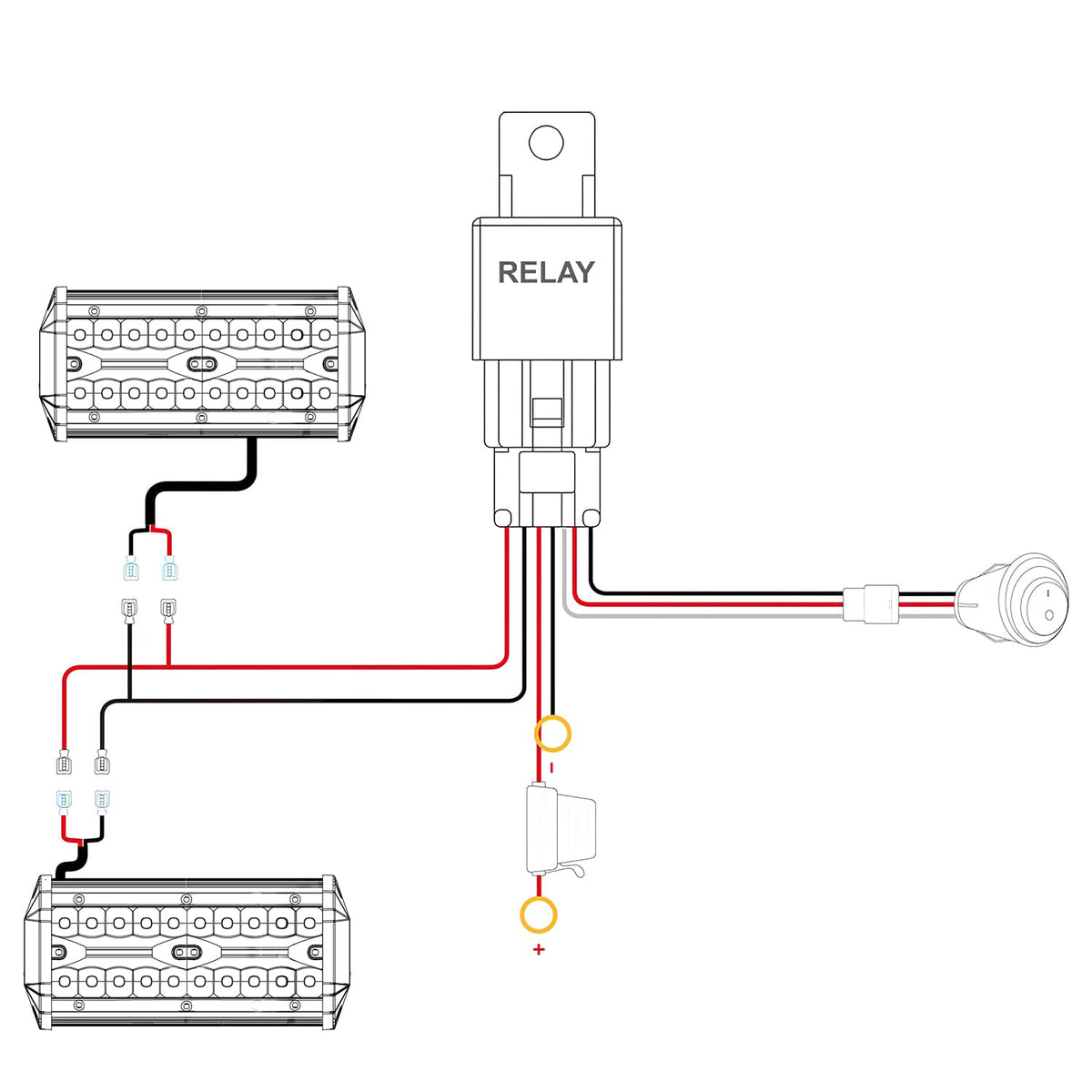 Nilight - Barra de luz LED de 6.5 pulgadas de triple fila de luces combinadas con kit de cableado para conducción de niebla, iluminación de trabajo en todoterreno, camión, SUV, ATV UTV