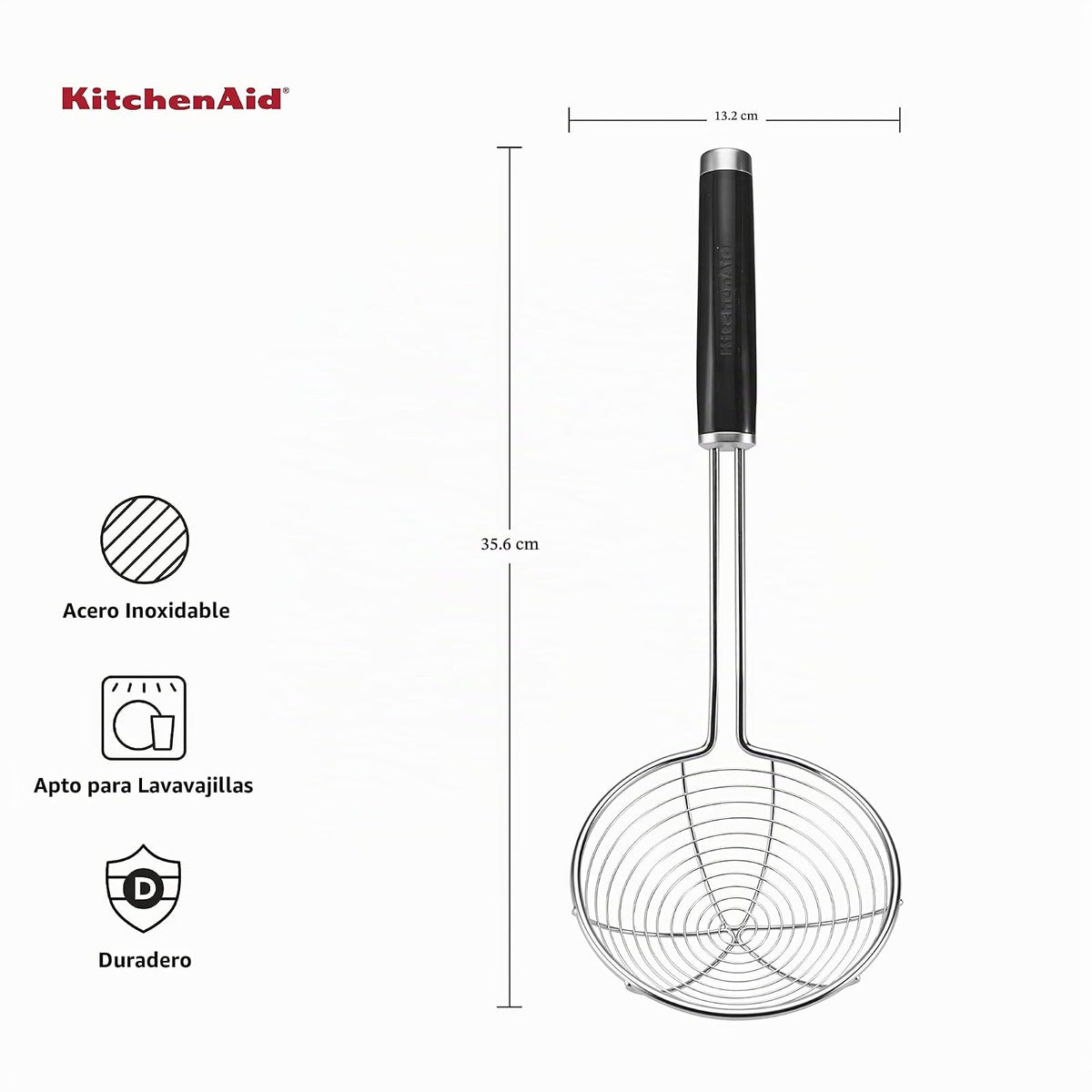 KitchenAid KE010OHOBA - Colador asiático clásico de acero inoxidable