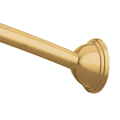 Moen CSR2160BG - Barra de ducha curvada individual ajustable, color oro cepillado de 54 a 72 pulgadas, barra de cortina de ducha permanente para baño, para baño