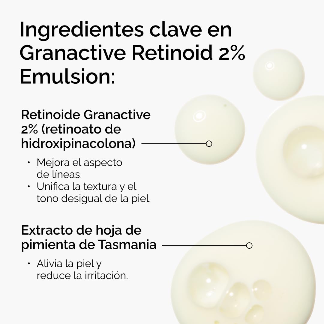 The Ordinary Granactive Retinoid 2% Emulsion, Suero para Signos de Evenjecimiento con Retinoide al 2% — Retinoide avanzado para mejorar los signos de la edad y la textura de la piel, 30ml