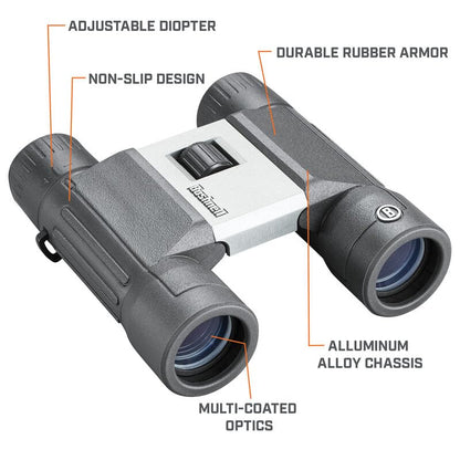 Bushnell PowerView 2 Binoculares | Prismáticos de alta definición con lentes multicapa, marco de aleación de aluminio resistente, amplio campo de visión