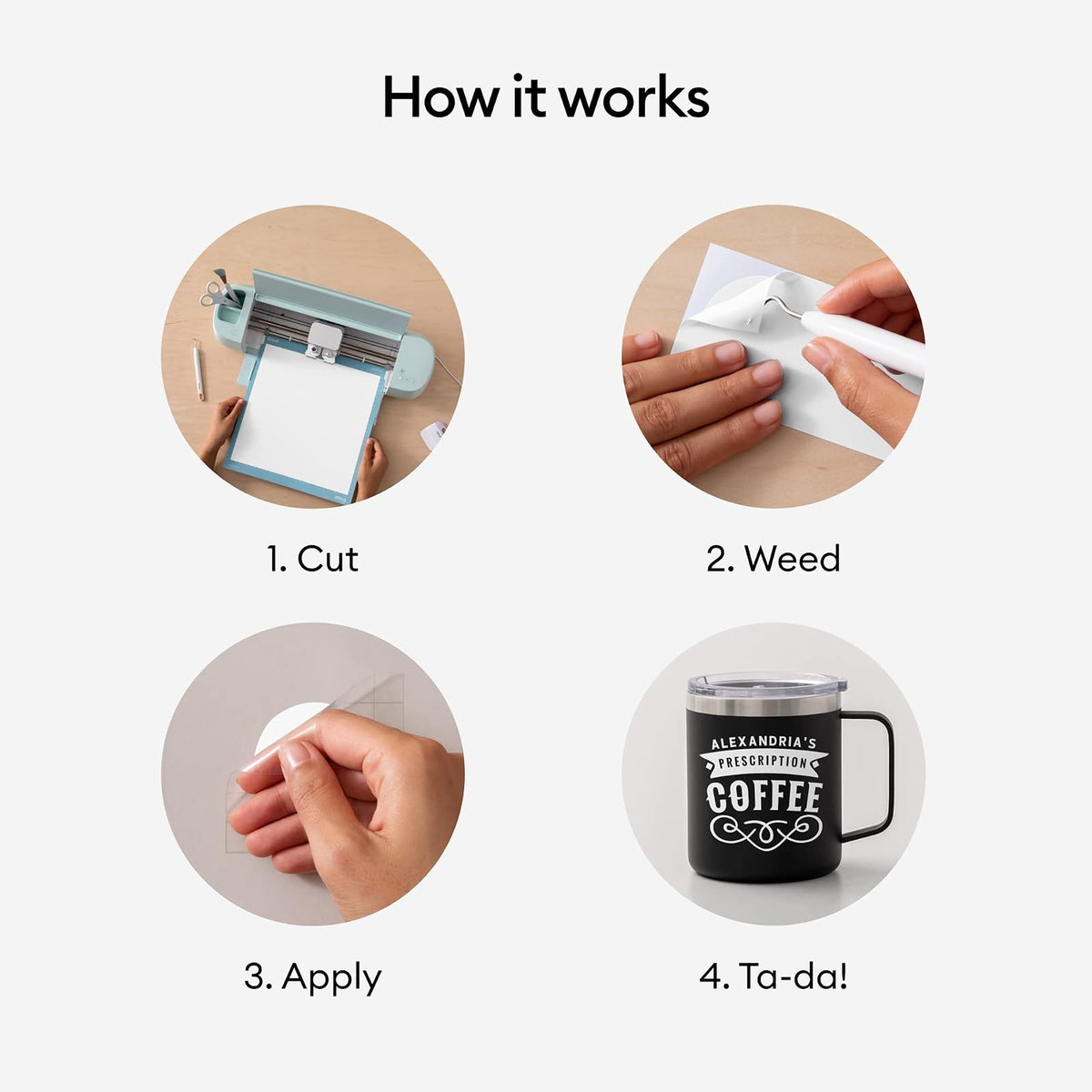 Cricut Premium Vinyl - Permanente, blanco (paquete de 3)