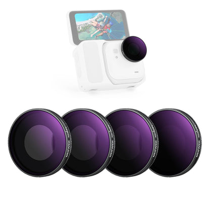 NEEWER Polarizado ND Filtro Juego Compatible con Insta360 GO Ultra (ND8/PL ND16/PL ND32/PL ND64/PL) Filtro Objetivo Polarizador Densidad Neutra Rosca, HD Vidrio Óptico Action Cam HD Accesorios, FL-C52