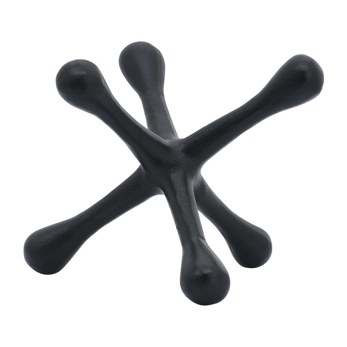 Sagebrook Home Escultura Abstracta de Metal Jacks para decoración de habitación, recámara u Oficina, Aluminio, Negro, 8 cm de Largo x 9 cm de Ancho x 5 cm de Alto