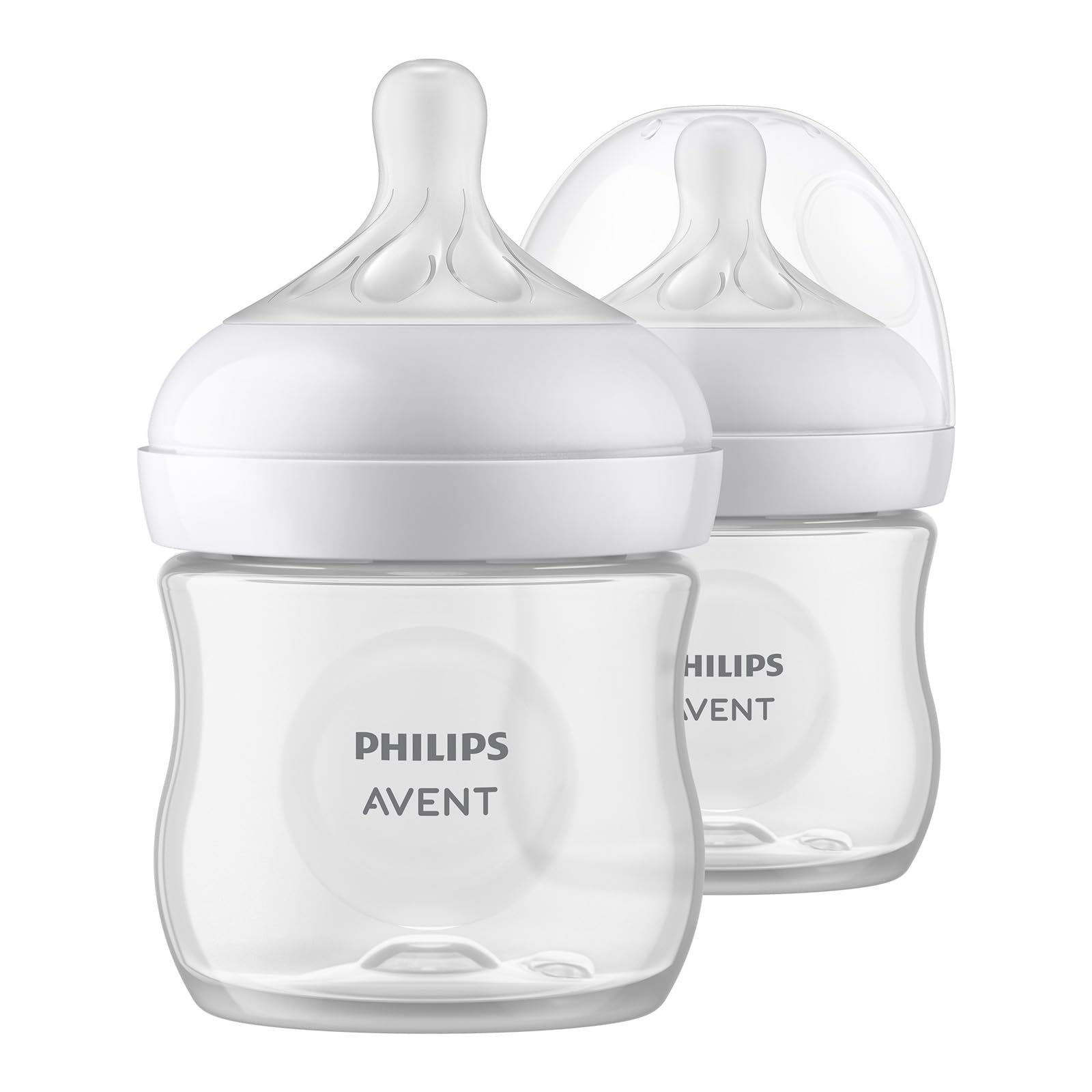 Philips Avent Biberón Natural Response│con válvula anticólicos│4 oz/125 ml│0 m+│Flujo 2 Lento│2 pzs│SCY900/02