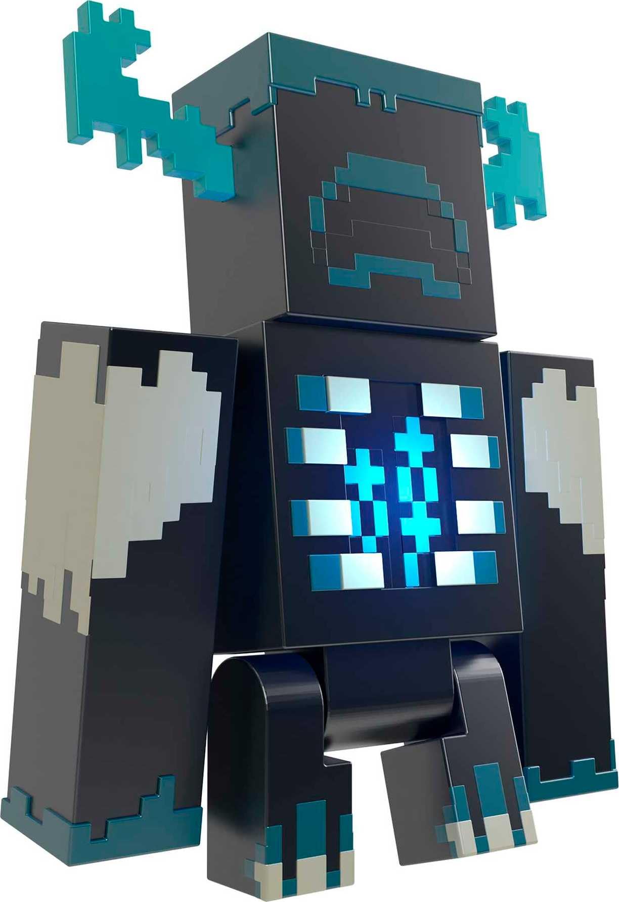 Mattel, Minecraft Vanilla Figura de Acción Warden 3.25'' con 2 Modos de luz y Sonido para niños de 6 años en adelante