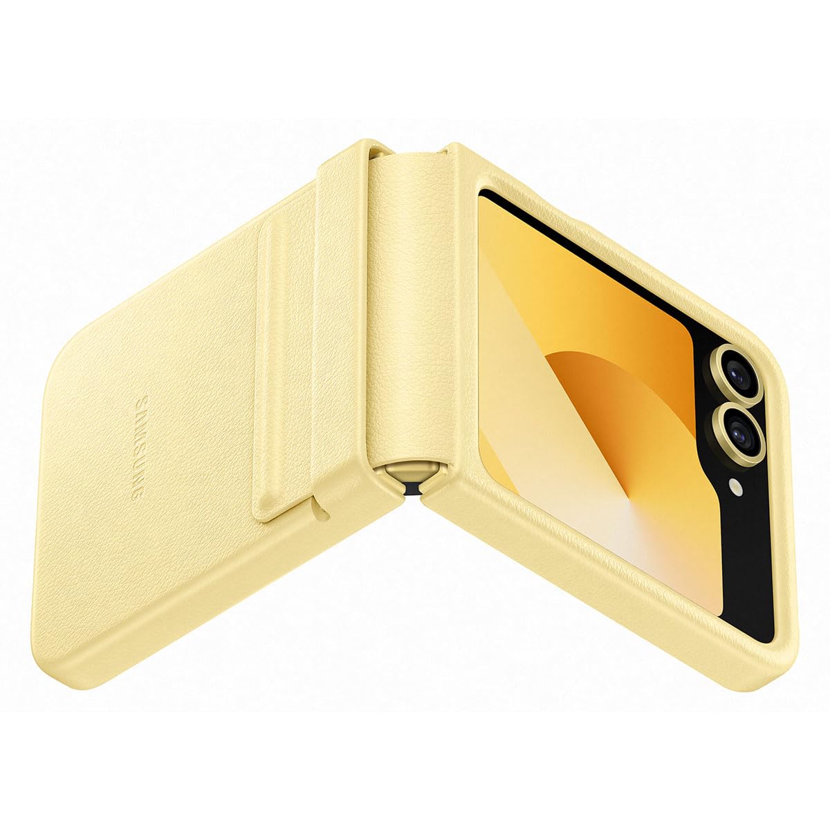 Samsung Galaxy Flip6 Flap Vegan Leather Case Color: Amarillo