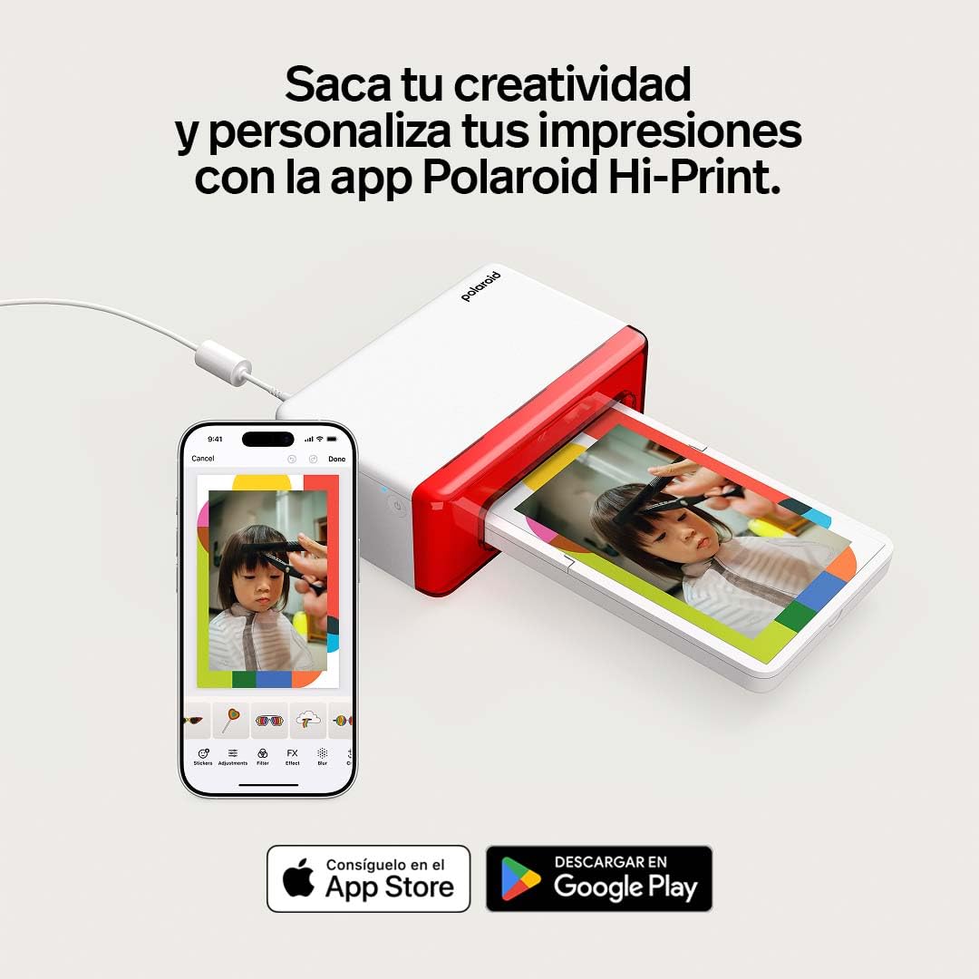 Polaroid Hi-Print Bluetooth 4x6 Impresora fotográfica (Solo Impresora, Papel se Vende por Separado) (9164)