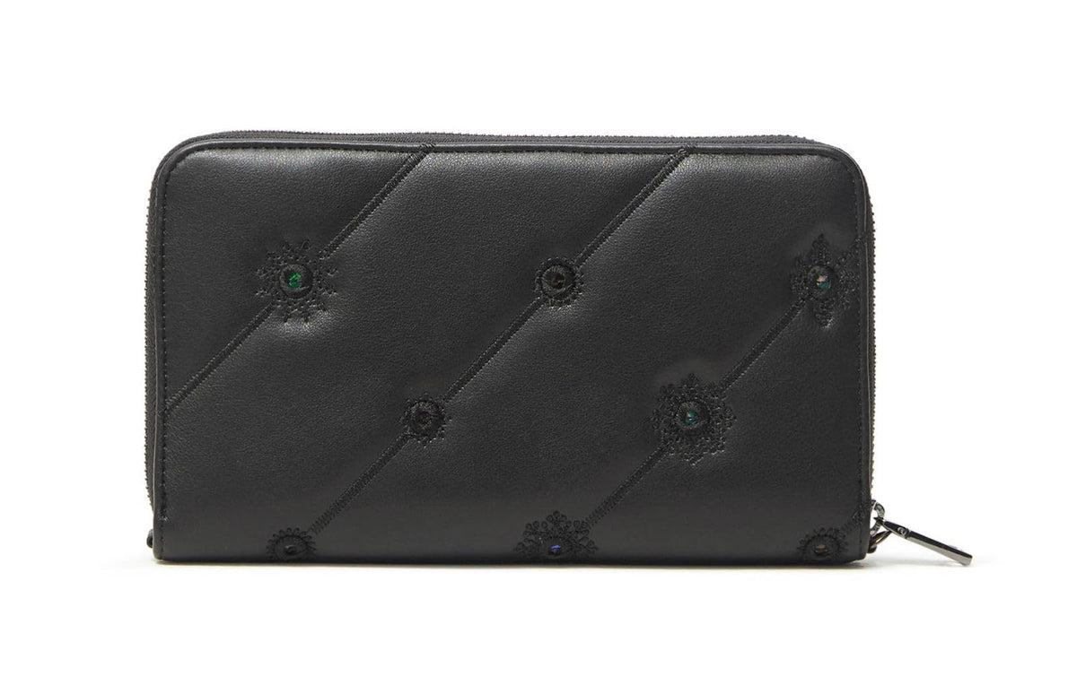 Desigual Cartera larga para mujer, Negro, U